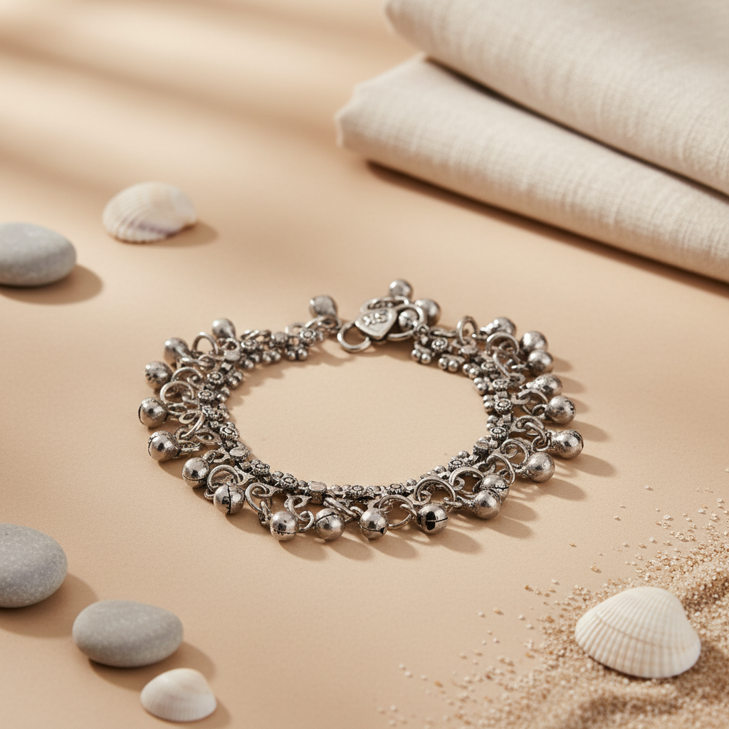 Silver Bell Anklet for Women | Silver Anklet for Women