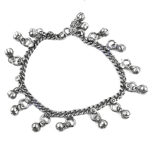 925 silver anklet with bells for women | bohemian jewelry gift