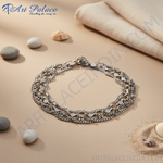 Load image into Gallery viewer, Silver multi-layer chain anklet on a white background, perfect for daily wear.
