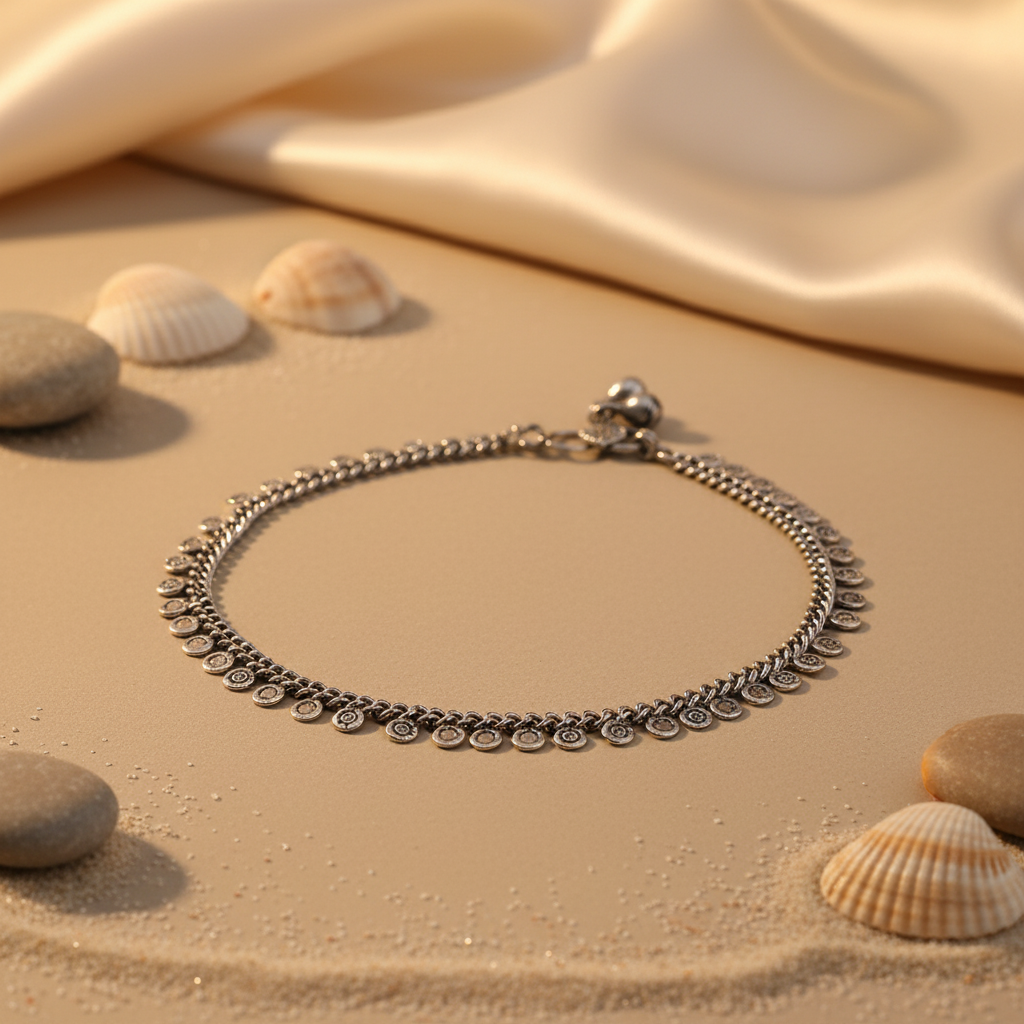 Silver Anklet for Women | Dangle Charm Anklet