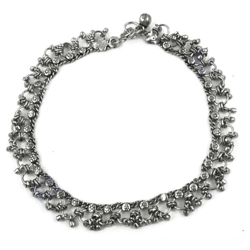 Oxidized Silver Anklet for Women | Vintage Style Jewelry