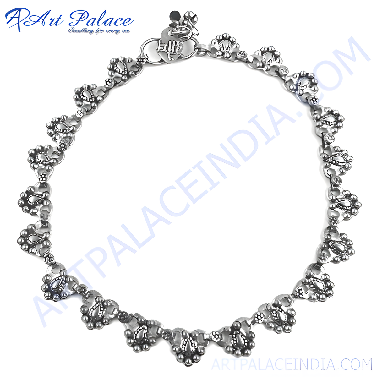 Sterling silver anklet for women with a delicate design