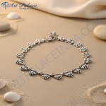 Load image into Gallery viewer, Sterling silver anklet for women with a delicate design.
