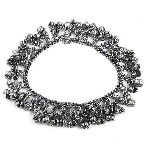 925 silver oxidized anklet for women | ethnic jewelry gift