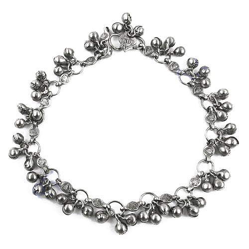 Silver anklet with bells for women | indian jewelry