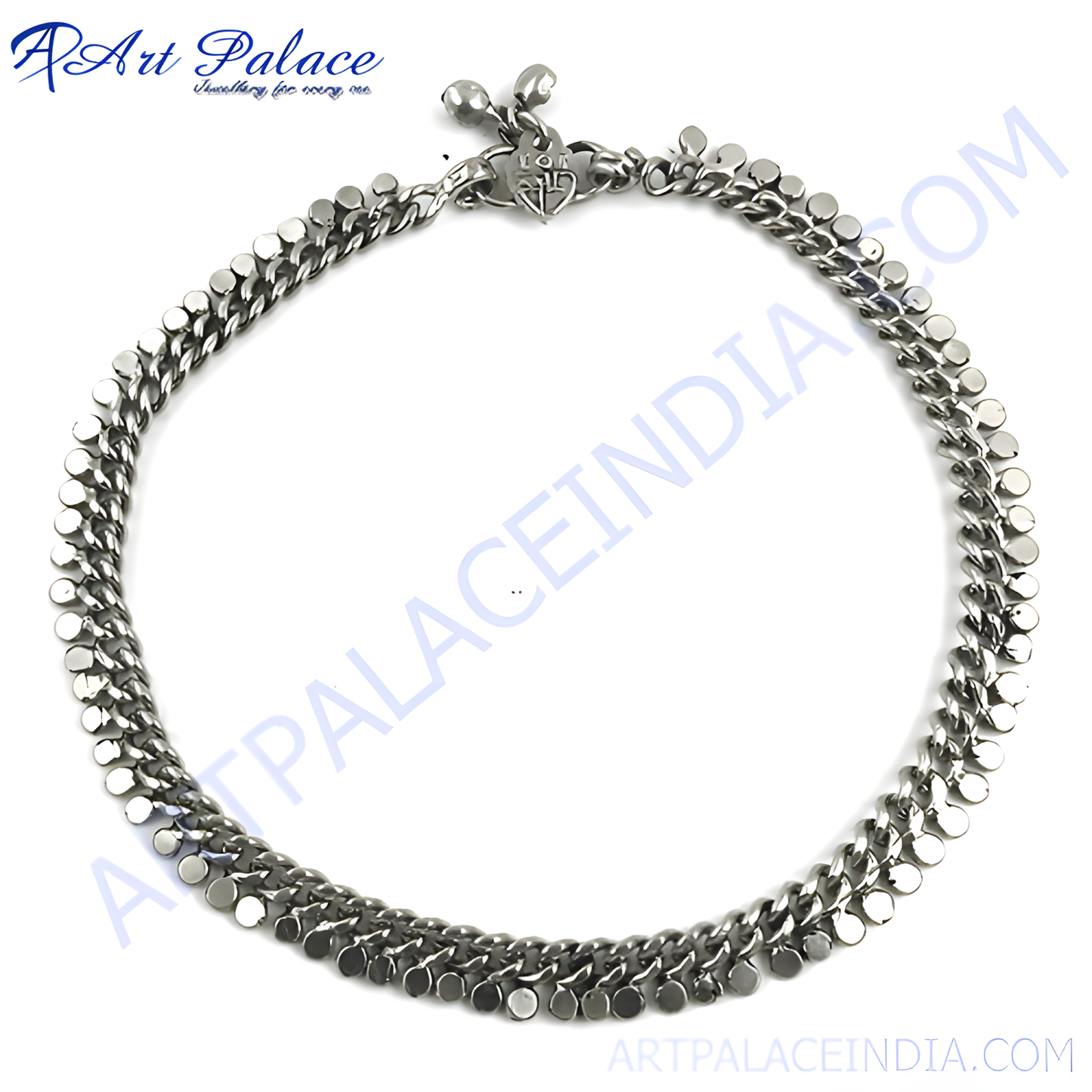 Silver anklet with a delicate chain design, perfect for everyday wear and gifting.