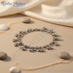 Load image into Gallery viewer, Silver anklet with dangling bells, an elegant piece of ethnic foot jewelry
