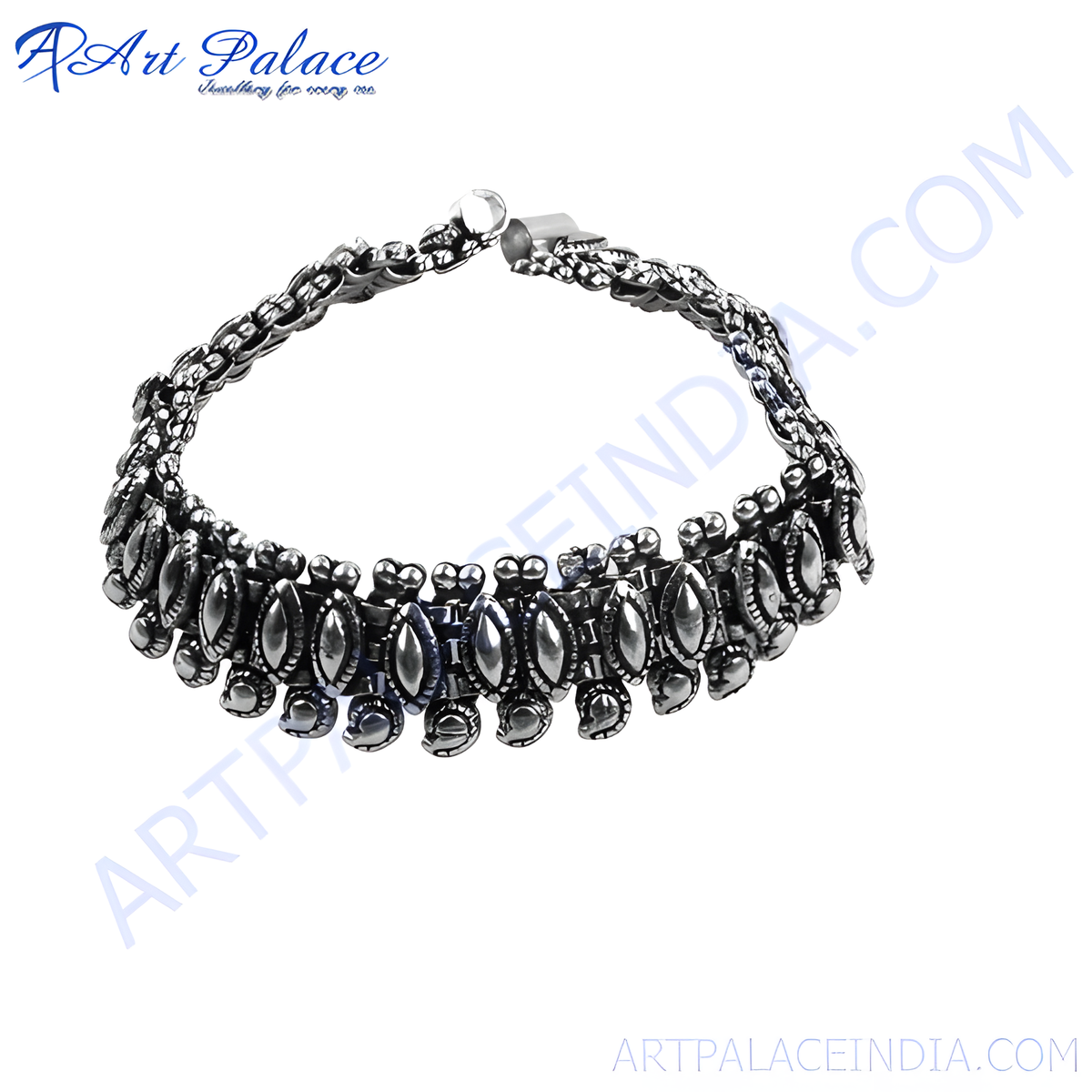 925 silver oxidized anklet for women | ethnic jewelry