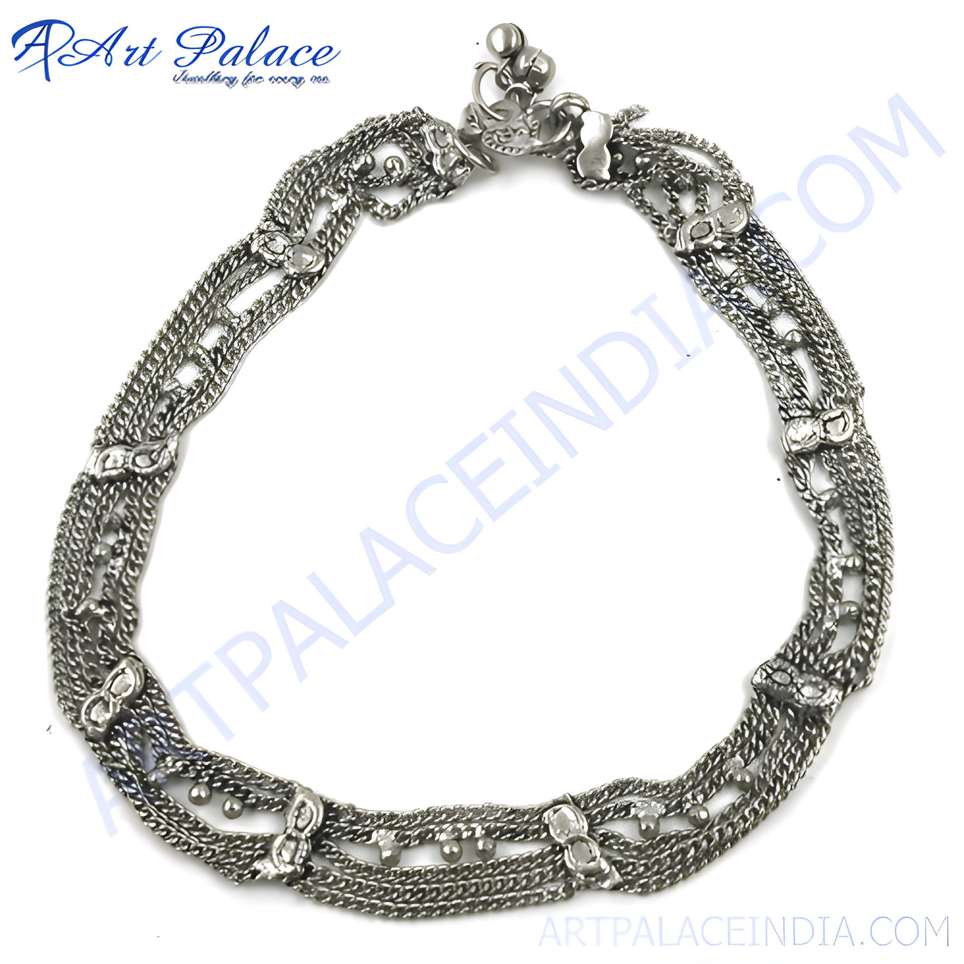 Sterling silver chain anklet with delicate design for women, perfect for daily wear.