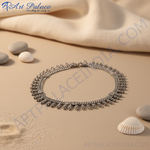 Load image into Gallery viewer, Sterling silver anklet featuring teardrop charms, perfect for women. An elegant silver jewelry piece for any occasion.
