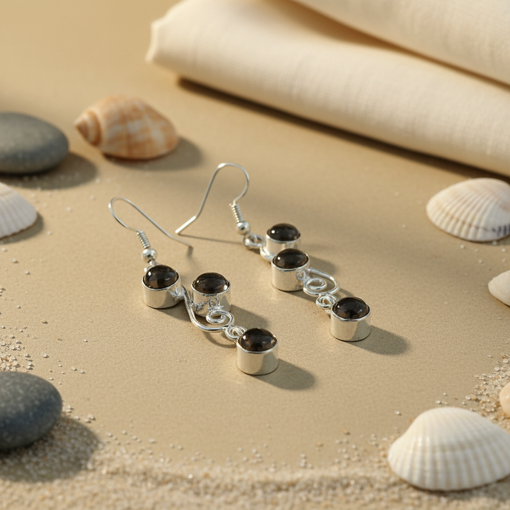 925 Silver Black Onyx Dangle Earrings for Women | Gift