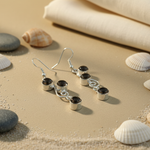 将图像加载到图库查看器中， 925 Silver Black Onyx Dangle Earrings for Women | Gift
