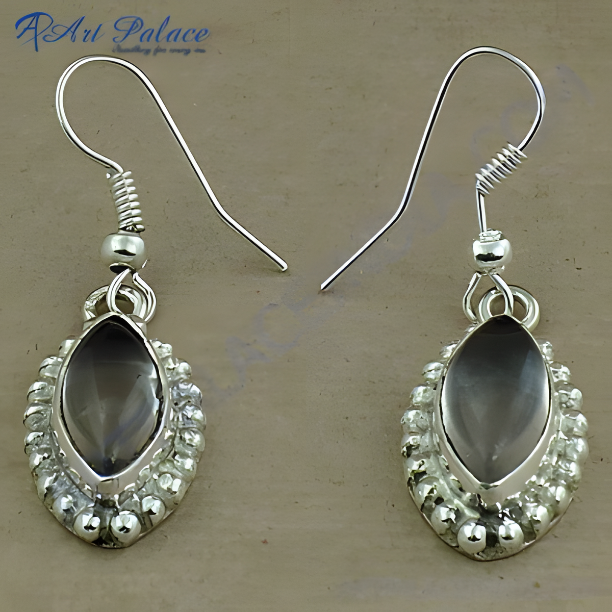 925 sterling silver dangle earrings with smoky quartz gemstone, silver jewelry for women