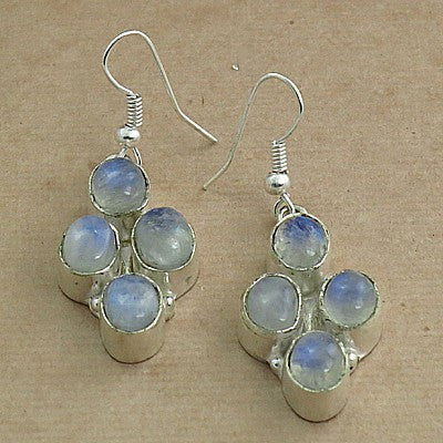 925 Silver Moonstone Drop Earrings for Women | Gemstone Jewelry
