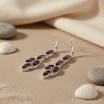 将图像加载到图库查看器中， 925 Silver Amethyst Drop Earrings for Women | Gemstone Jewelry
