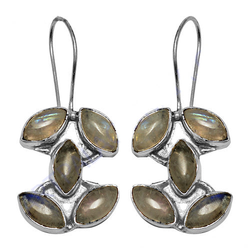925 Silver Moonstone Leaf Earrings | For Women | Gift