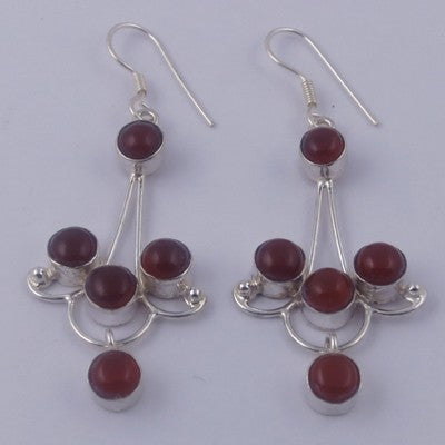 925 Silver Garnet Drop Earrings for Women | Gemstone Jewelry