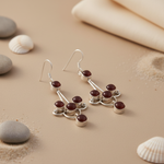 将图像加载到图库查看器中， 925 Silver Garnet Drop Earrings for Women | Gemstone Jewelry
