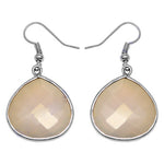 将图像加载到图库查看器中， Silver Teardrop Earrings with Beige Gemstone | Women's Jewelry
