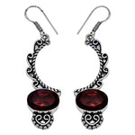 将图像加载到图库查看器中， 925 Silver Garnet Drop Earrings for Women | Gemstone Jewelry
