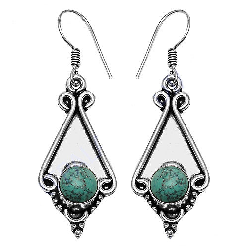 925 Silver Turquoise Stone Earrings for Women | Dangle Earrings