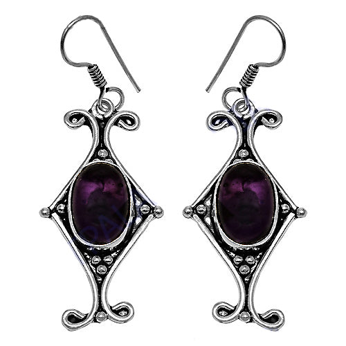 925 Sterling Silver Purple Gemstone Earrings for Women