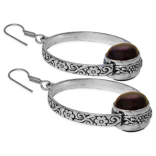925 Silver Black Pearl Oval Earrings for Women | Daily Jewelry