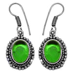 Load image into Gallery viewer, 925 Silver Green Gemstone Earrings for Women | Dangle Jewelry
