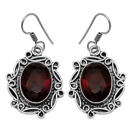 925 silver garnet drop earrings for women | gemstone jewelry