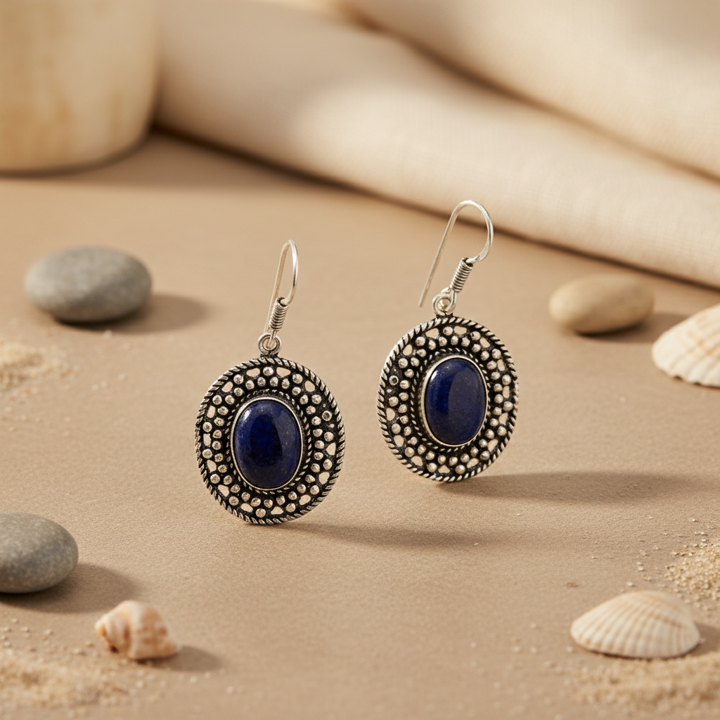 925 Silver Lapis Lazuli Earrings for Women | Dangle Earrings