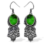 Load image into Gallery viewer, 925 Silver Green Gemstone Earrings for Women | Dangle Jewelry
