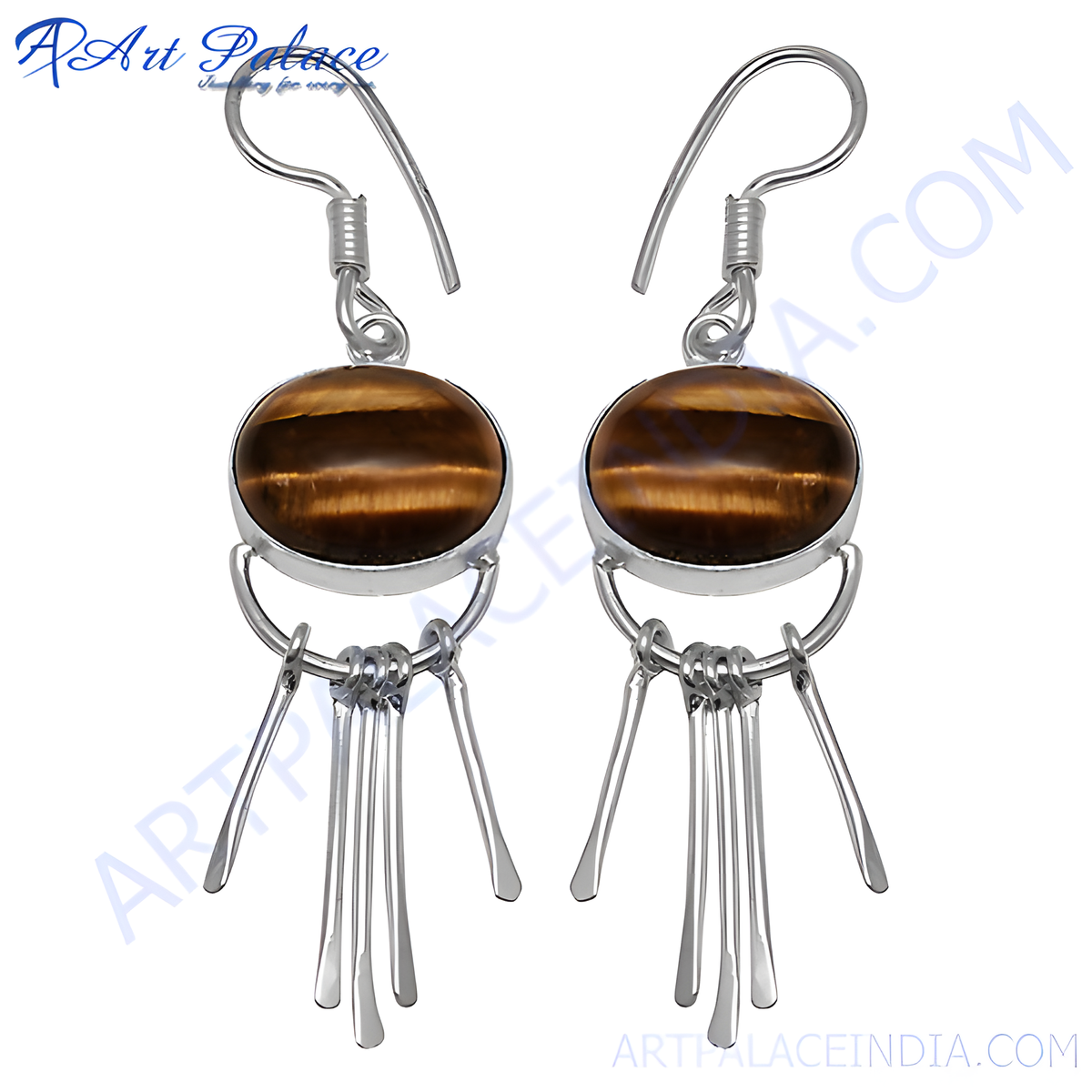 925 silver tiger eye drop earrings for women | dangle jewelry