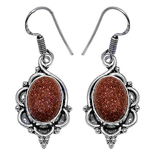 925 Silver Sunstone Drop Earrings for Women | Gemstone Jewelry
