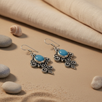 Load image into Gallery viewer, 925 Silver Blue Gemstone Drop Earrings for Women | Gift Jewelry
