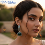 Load image into Gallery viewer, 925 Silver Green Onyx Drop Earrings for Women | Gift
