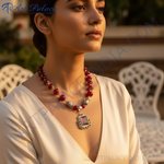 Load image into Gallery viewer, Red Agate Bead &amp; Silver Pendant Necklace | Women&#39;s Jewelry Gift
