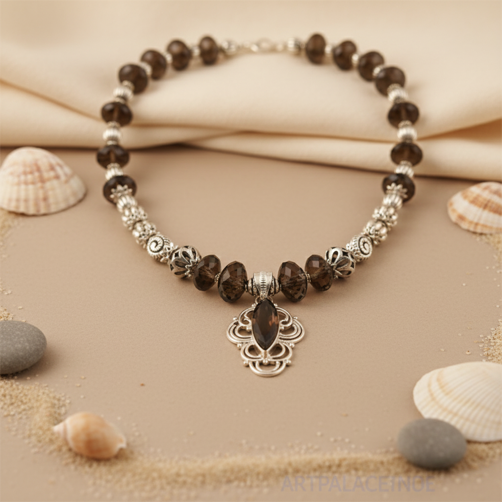 Smoky Quartz & Silver Necklace | Statement Jewelry for Women