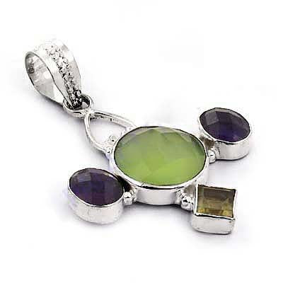 925 Silver Gemstone Cross Pendant for Women | Gift Jewelry
