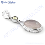 Load image into Gallery viewer, 925 Silver Rose Quartz Pendant for Women | Gemstone Jewelry
