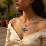 将图像加载到图库查看器中， 925纯银蓝色宝石吊坠 | 纯银首饰
