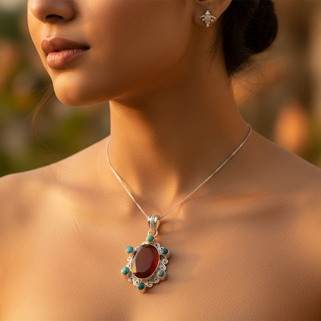 925纯银宝石吊坠，女士款 | 日常佩戴饰品