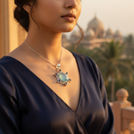 将图像加载到图库查看器中， 925银蓝色玉髓吊坠（女士款）| 宝石首饰
