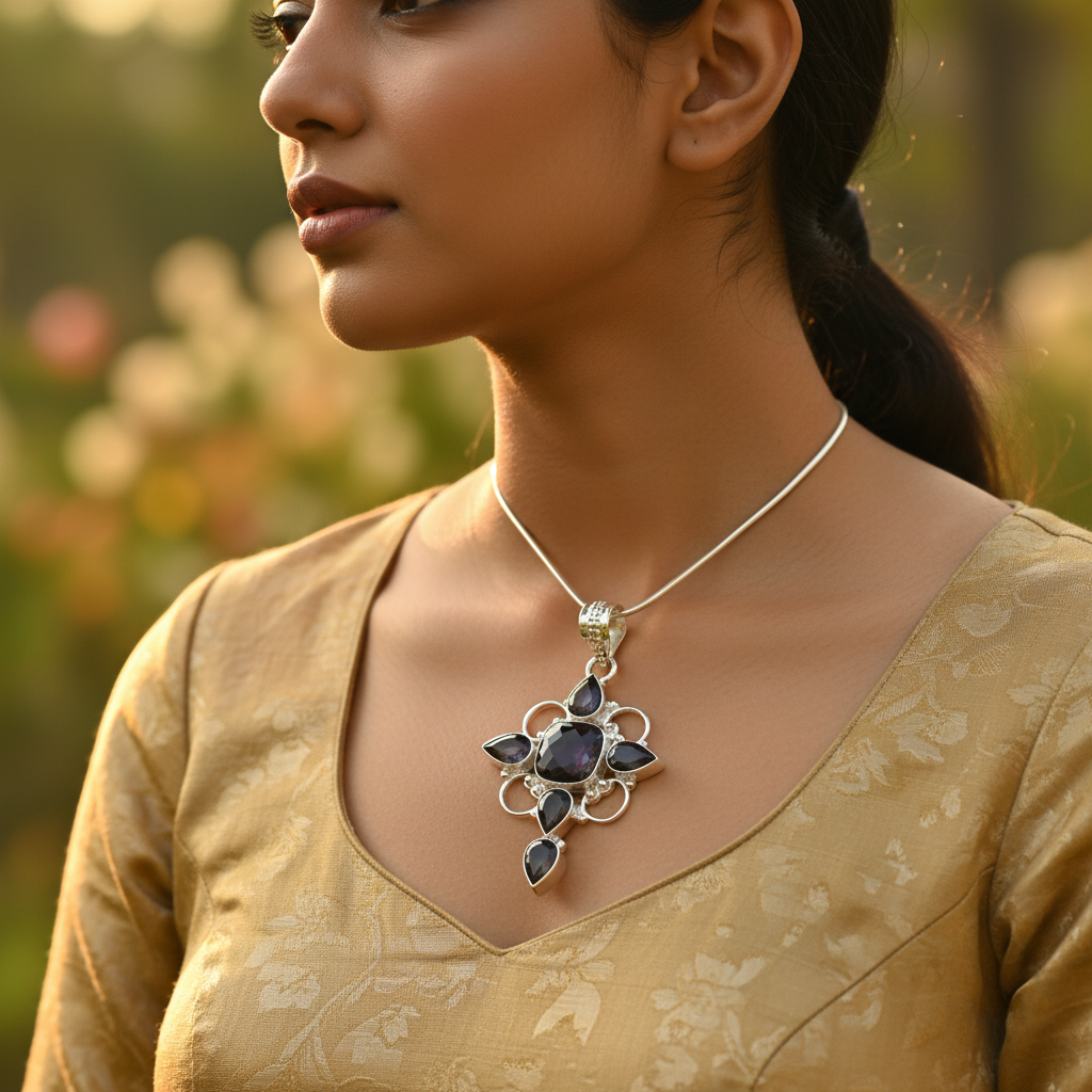 925 Silver Labradorite Pendant for Women | Gemstone Jewelry