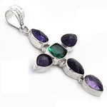 Load image into Gallery viewer, 925 Silver Cross Pendant Necklace for Women | Gemstone Jewelry
