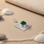 Load image into Gallery viewer, 925 Silver Green Onyx Pendant for Women | Gemstone Jewelry
