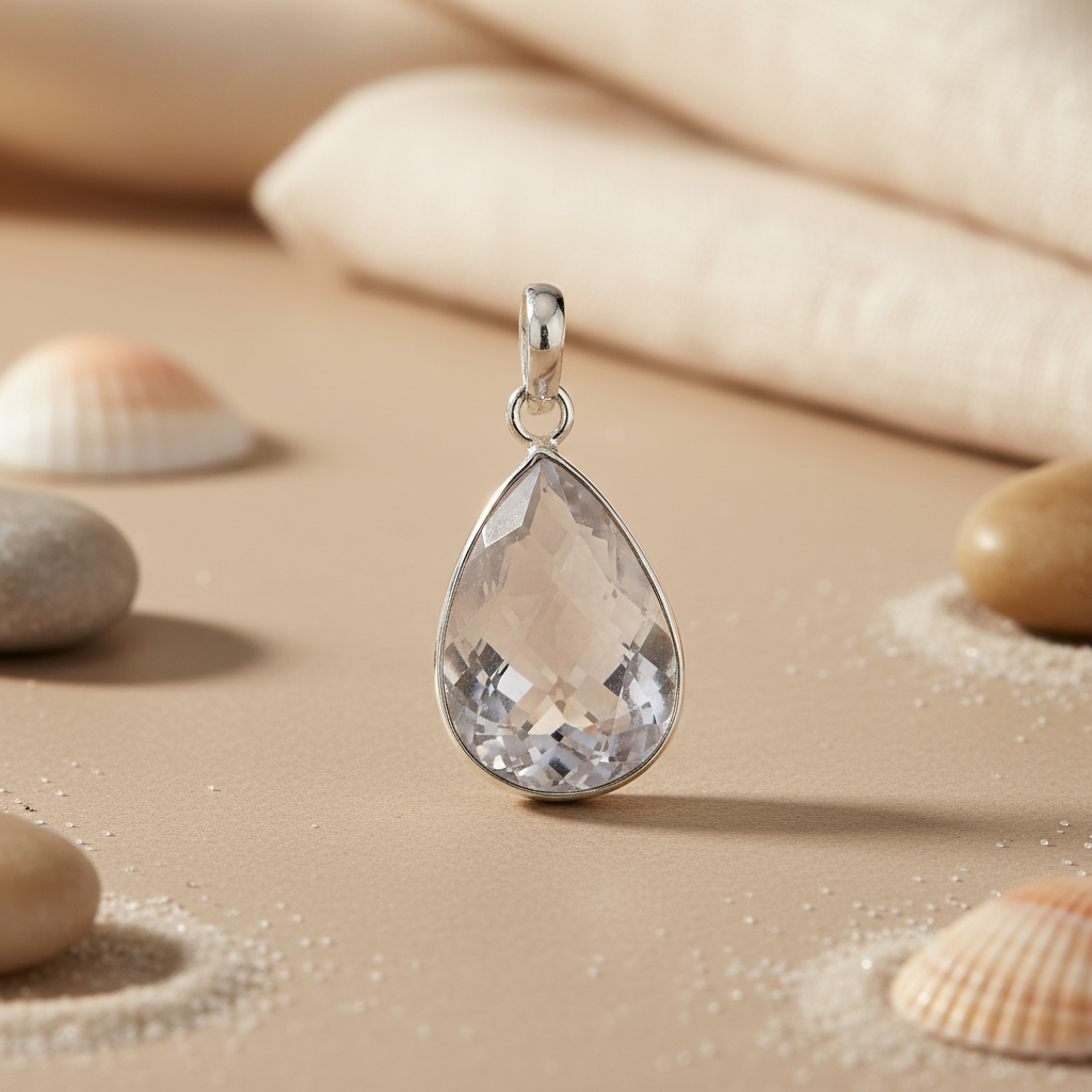 925 Silver Tear Drop Pendant | Smoky Quartz Gemstone | Women's Gift