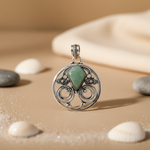 Load image into Gallery viewer, 925 Silver Green Gemstone Pendant Necklace for Women
