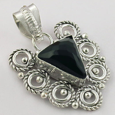 925 Sterling Silver Black Onyx Pendant for Women | Gemstone Jewelry