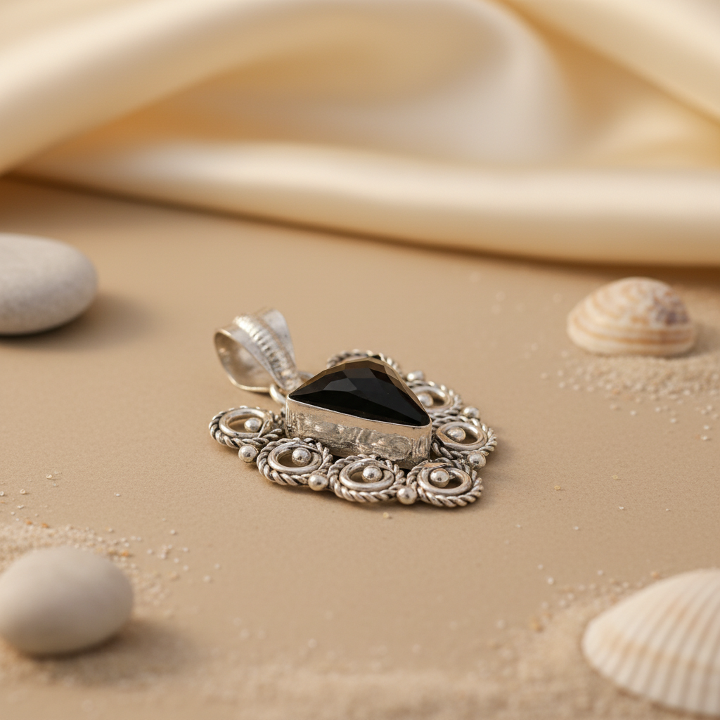 925 Sterling Silver Black Onyx Pendant for Women | Gemstone Jewelry