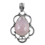 将图像加载到图库查看器中， 925 Silver Rose Quartz Pendant for Women | Gemstone Jewelry
